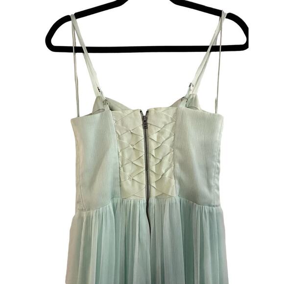 ALICE + OLIVIA Mint Silk Chiffon Corset-Look Maxi Dress Coquette - Sz 2 - Picture 4 of 6
